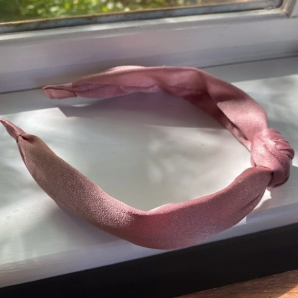Anthropologie Pink Knotted Satin Headband - Picture 4 of 4